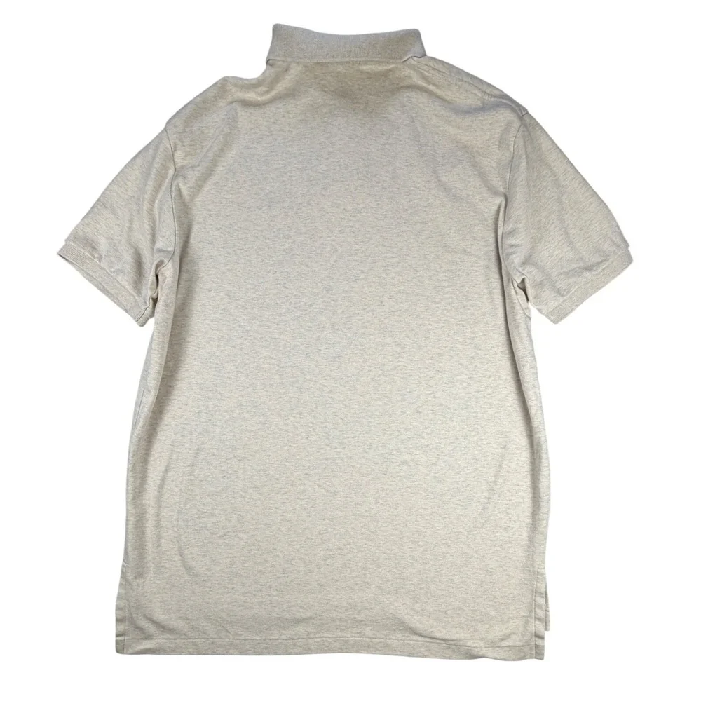 Polo Ralph Lauren Mens‎ XL Oatmeal Heather Beige Short Sleeve Cotton Polo Shirt